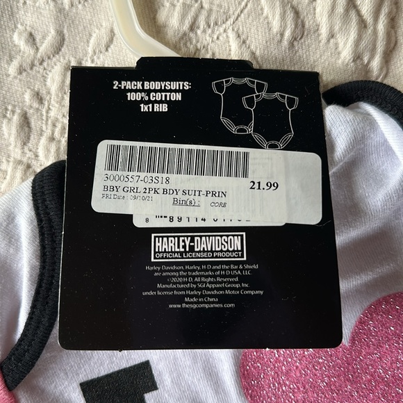 Harley Davidson twin pack bodysuits 18 months - Picture 3 of 8